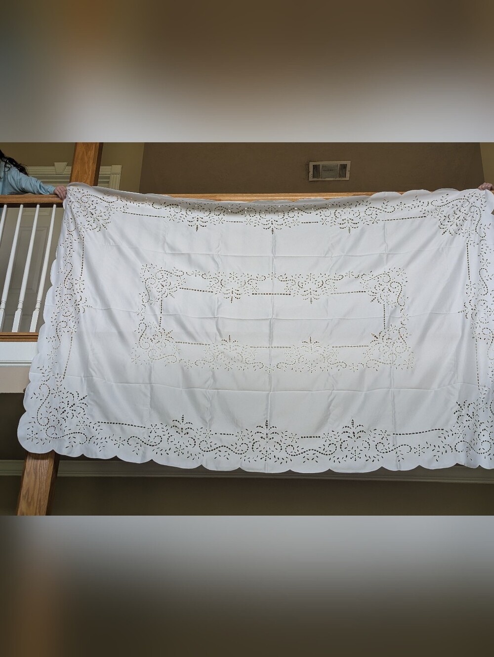 White Cutwork Tablecloth